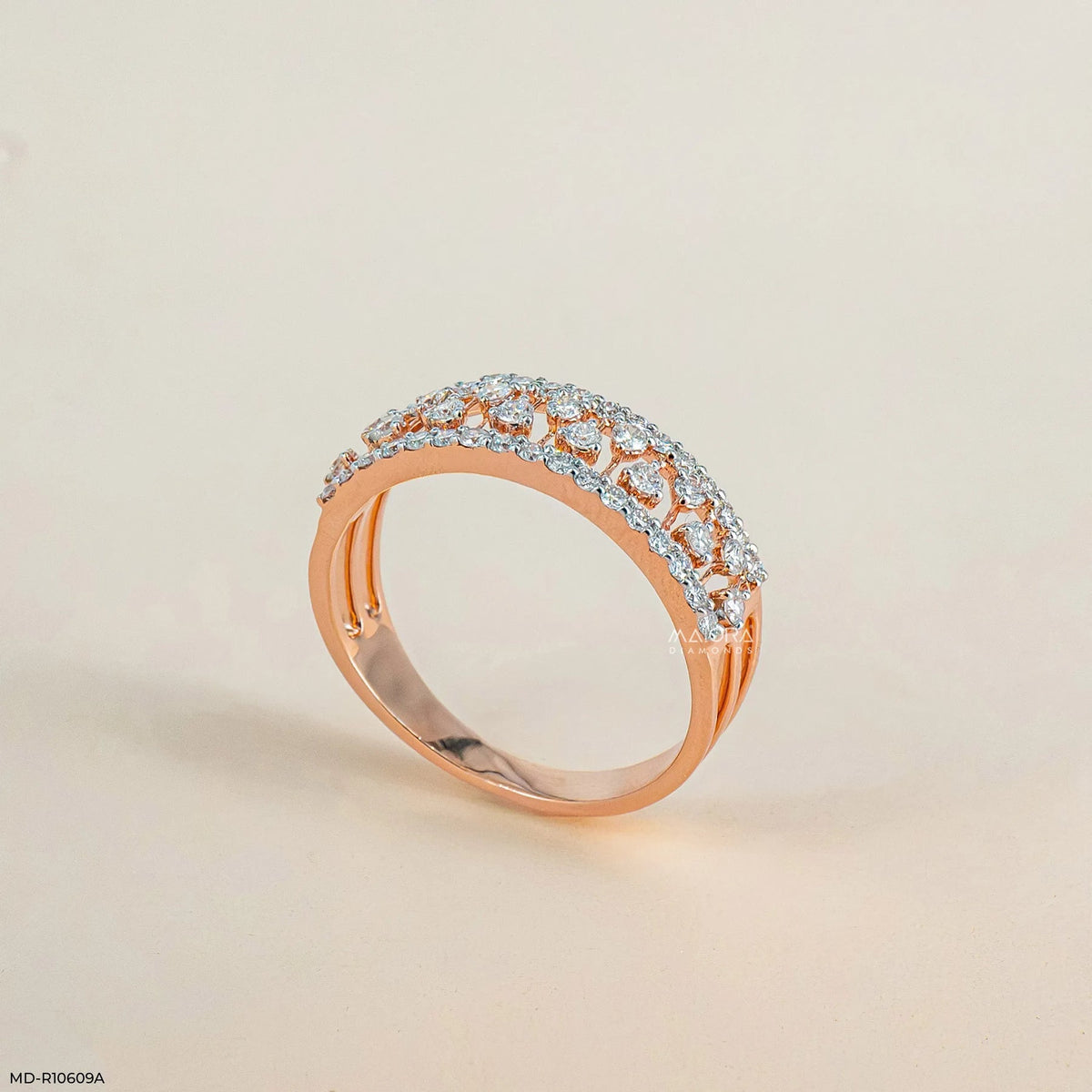 0.60 Carat Glamour Grid Round Band Diamond Ring