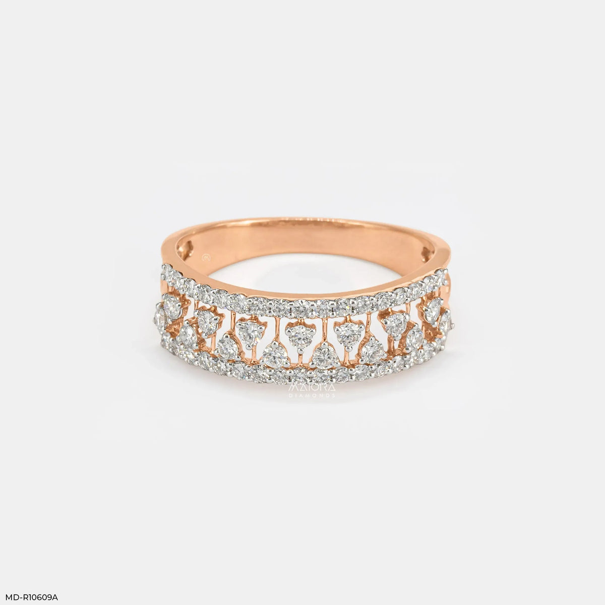 0.60 Carat Glamour Grid Round Band Diamond Ring