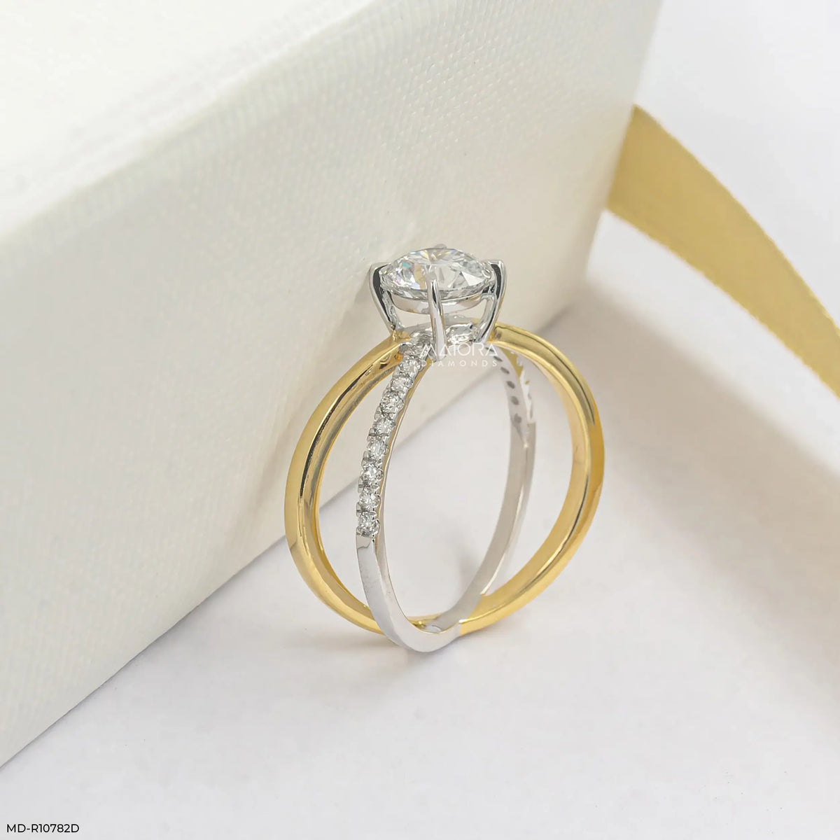 1.15 Carat Crossover Round Lab Diamond Solitaire Ring