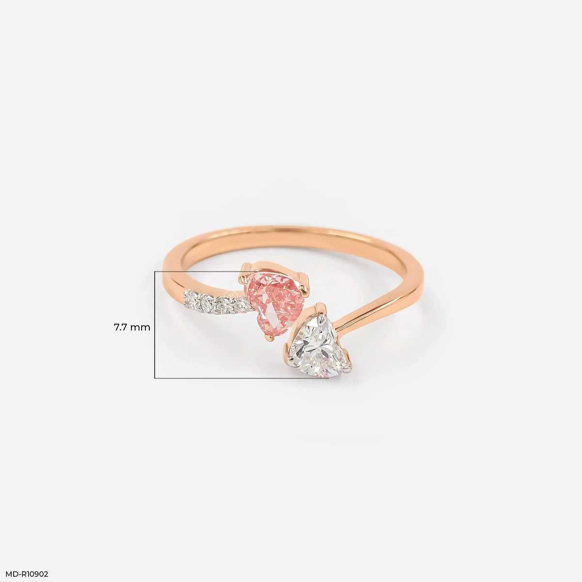 Duo Heart Toi Et Moi Diamond Rings