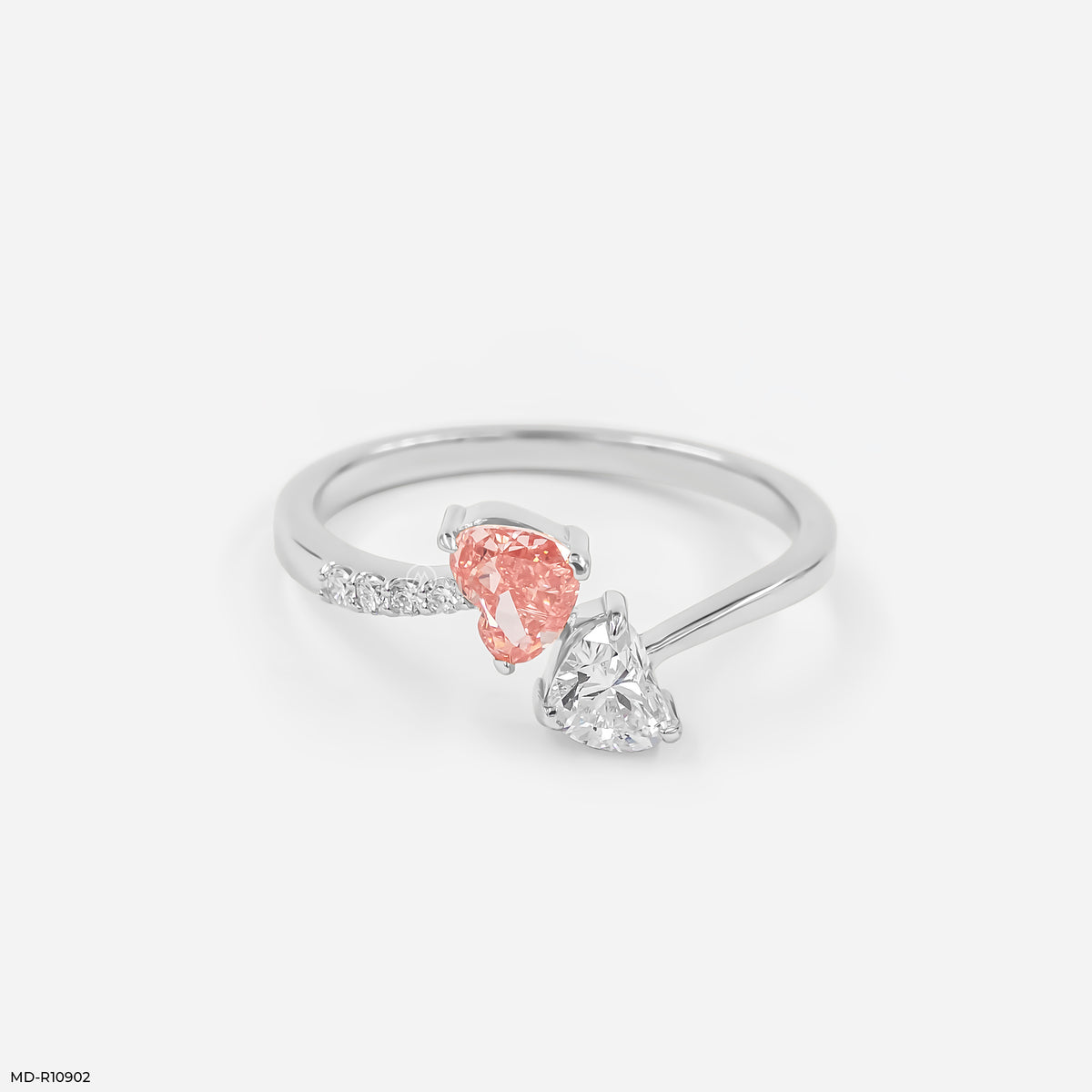 Duo Heart Toi Et Moi Diamond Rings