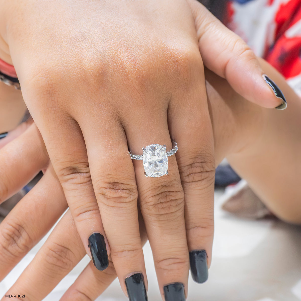Hidden Halo Oval Solitaire Rings