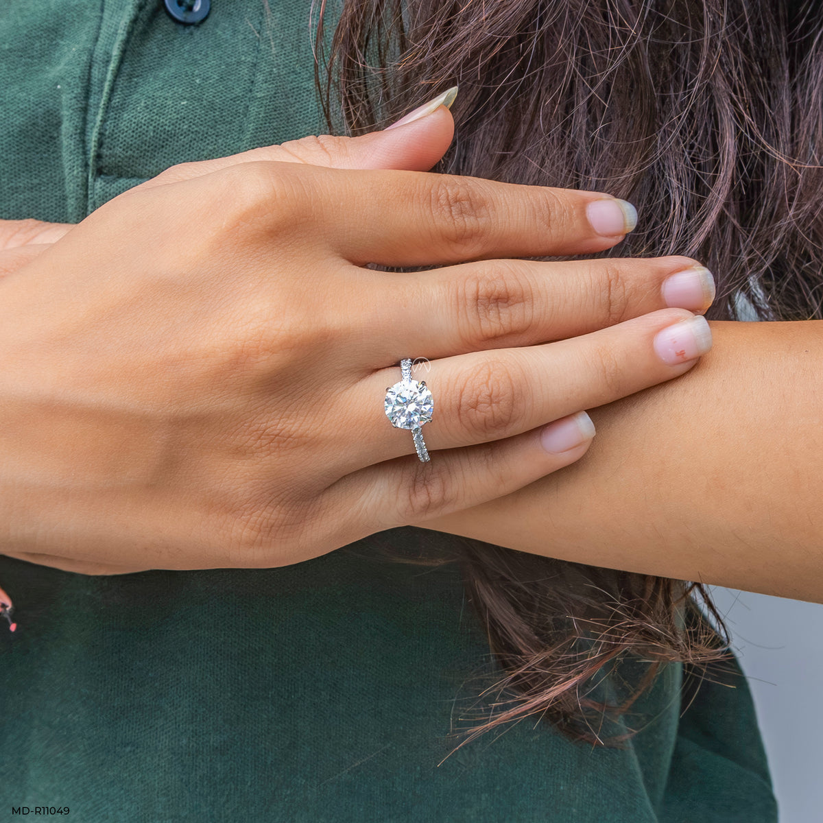 The Solitaire Pave Ring