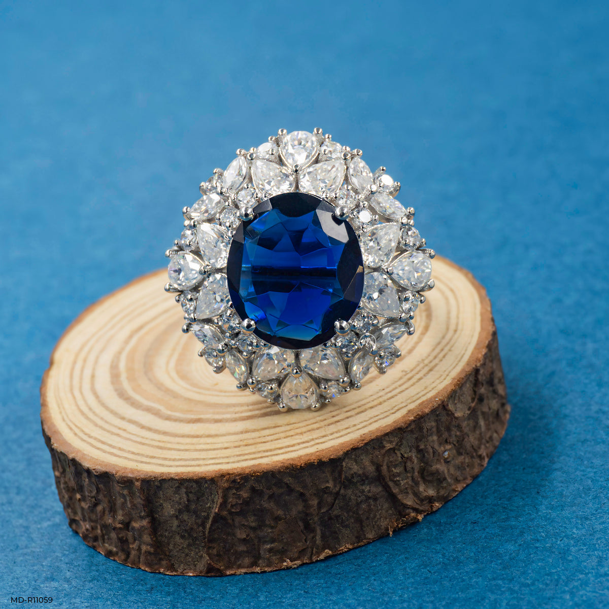 Victorian Blue Sapphire Diamond Ring