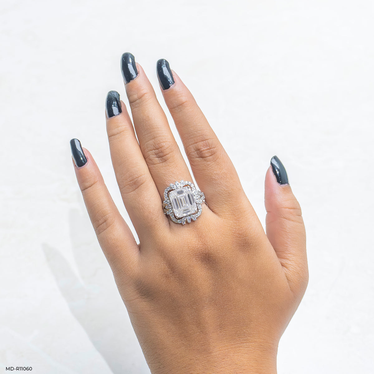 Leaf Crown Solitaire Diamond Ring