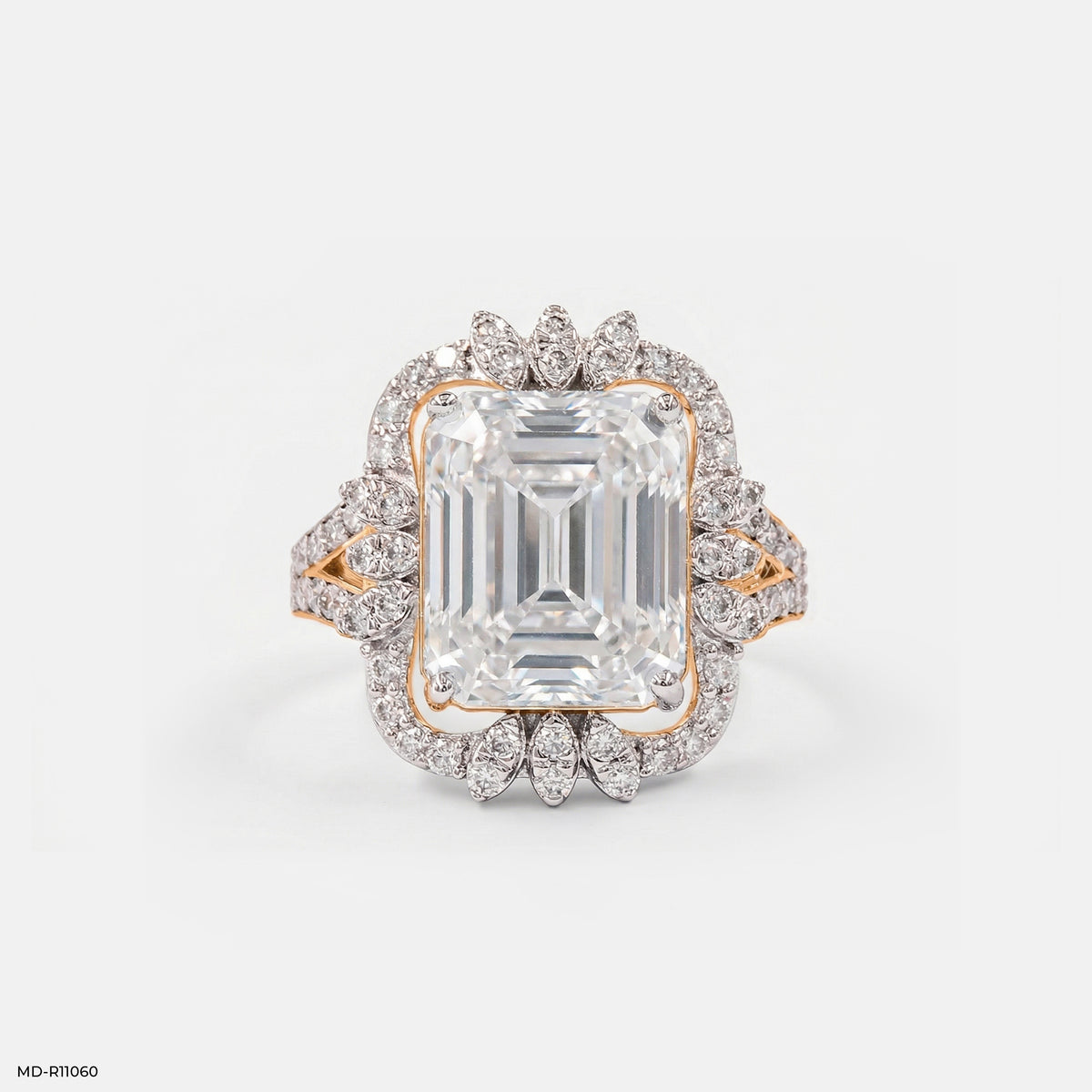 Leaf Crown Solitaire Diamond Ring