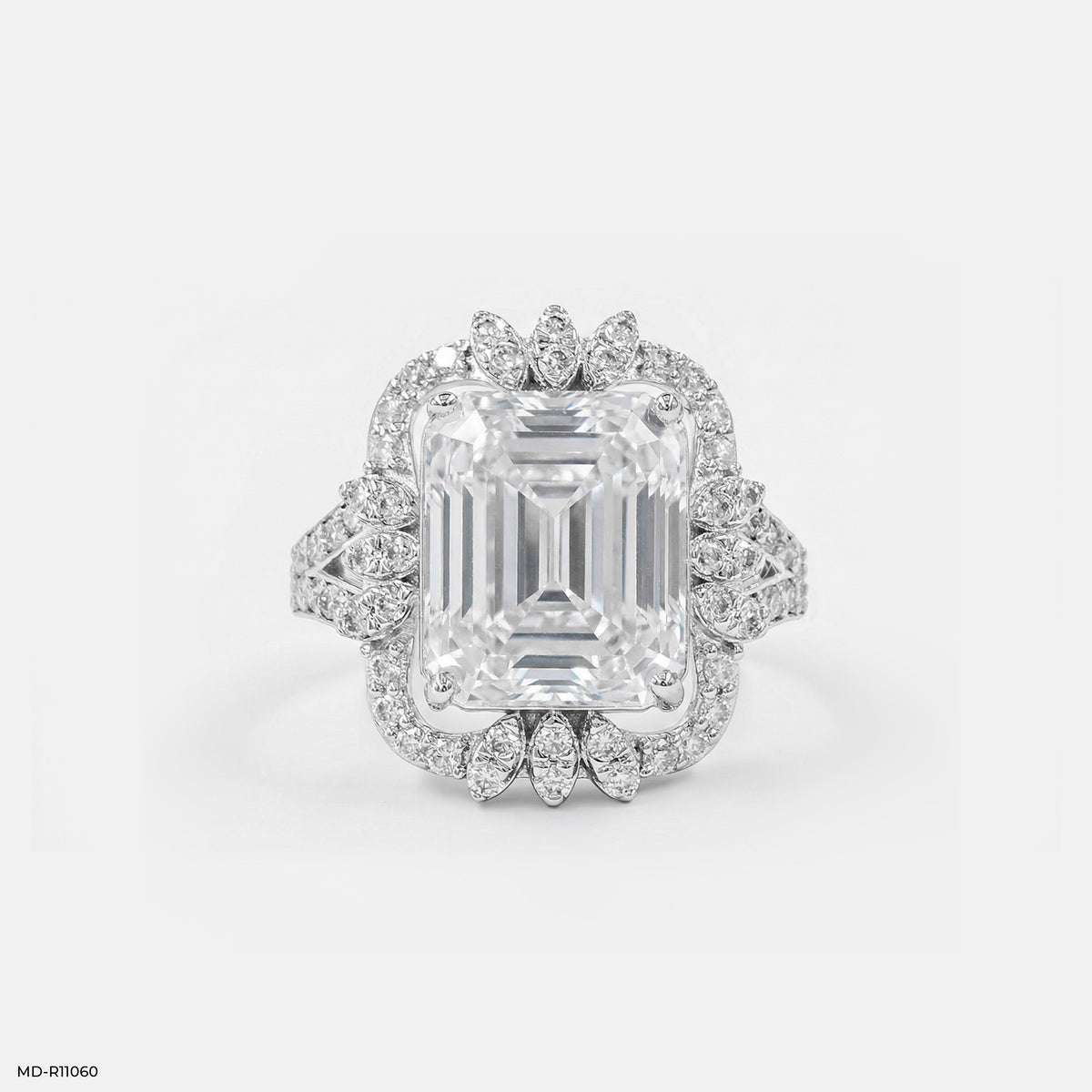 Leaf Crown Solitaire Diamond Ring