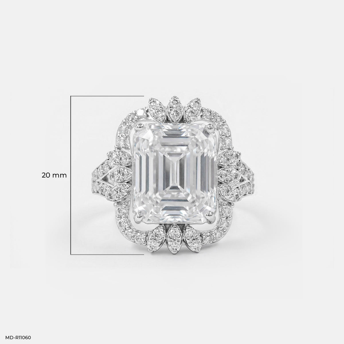 Leaf Crown Solitaire Diamond Ring