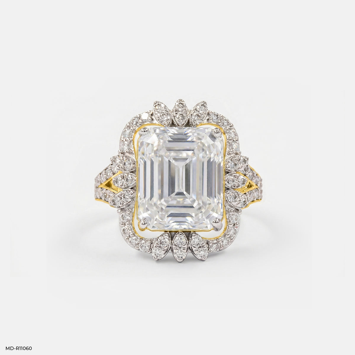 Leaf Crown Solitaire Diamond Ring