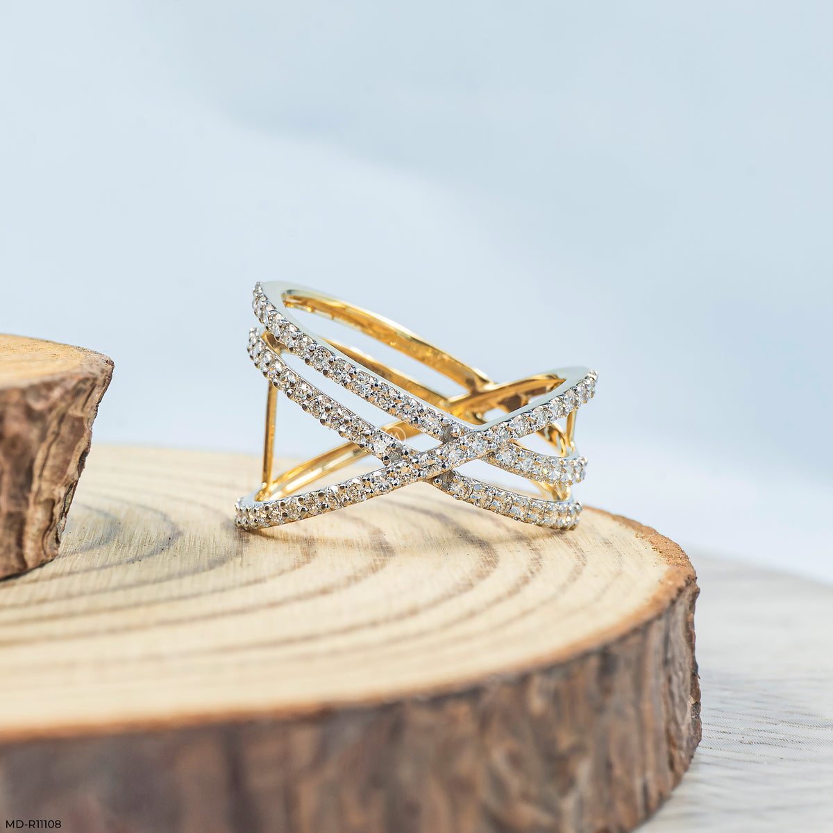 0.65 Carat Lab Diamond Criss-Cross Ring