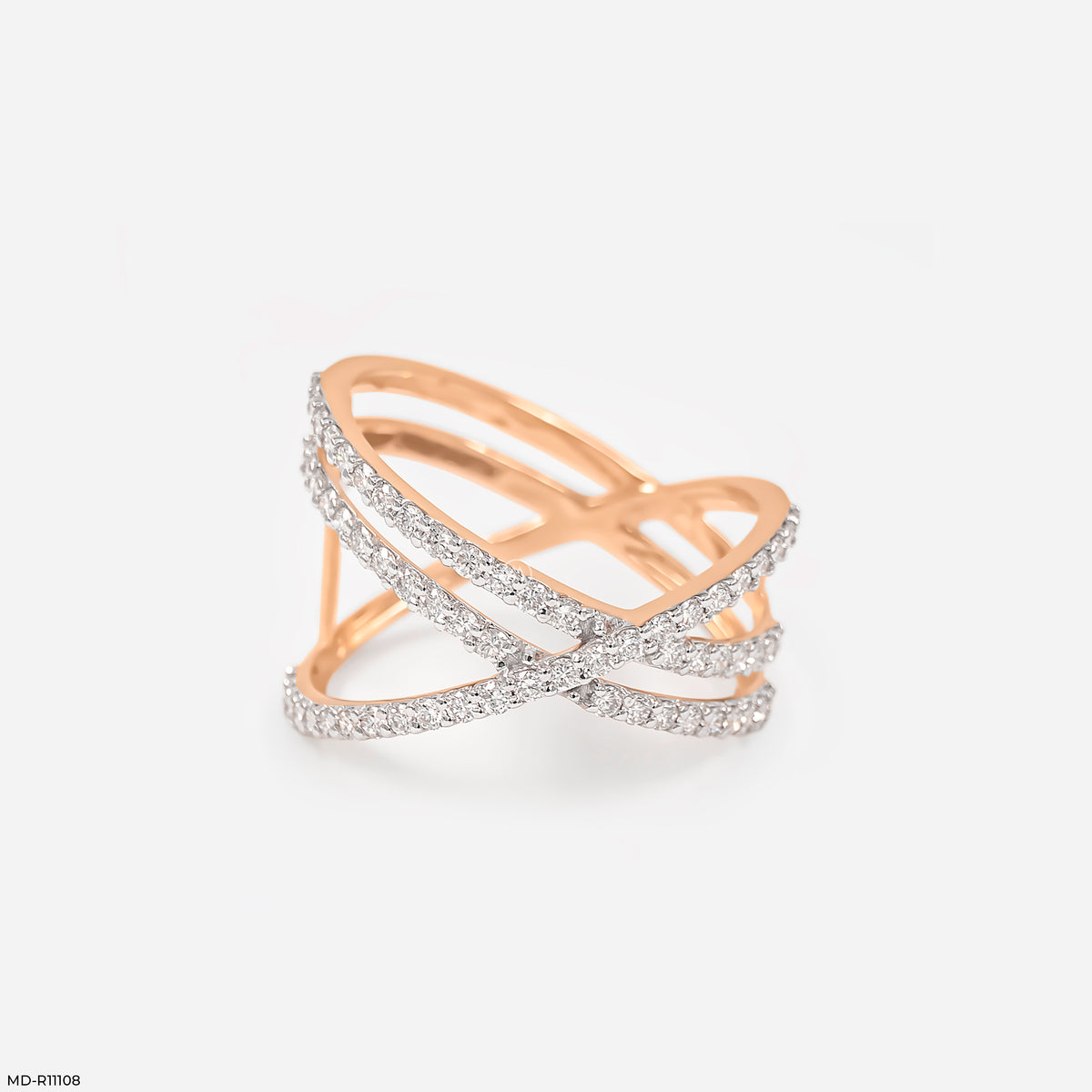 0.65 Carat Lab Diamond Criss-Cross Ring