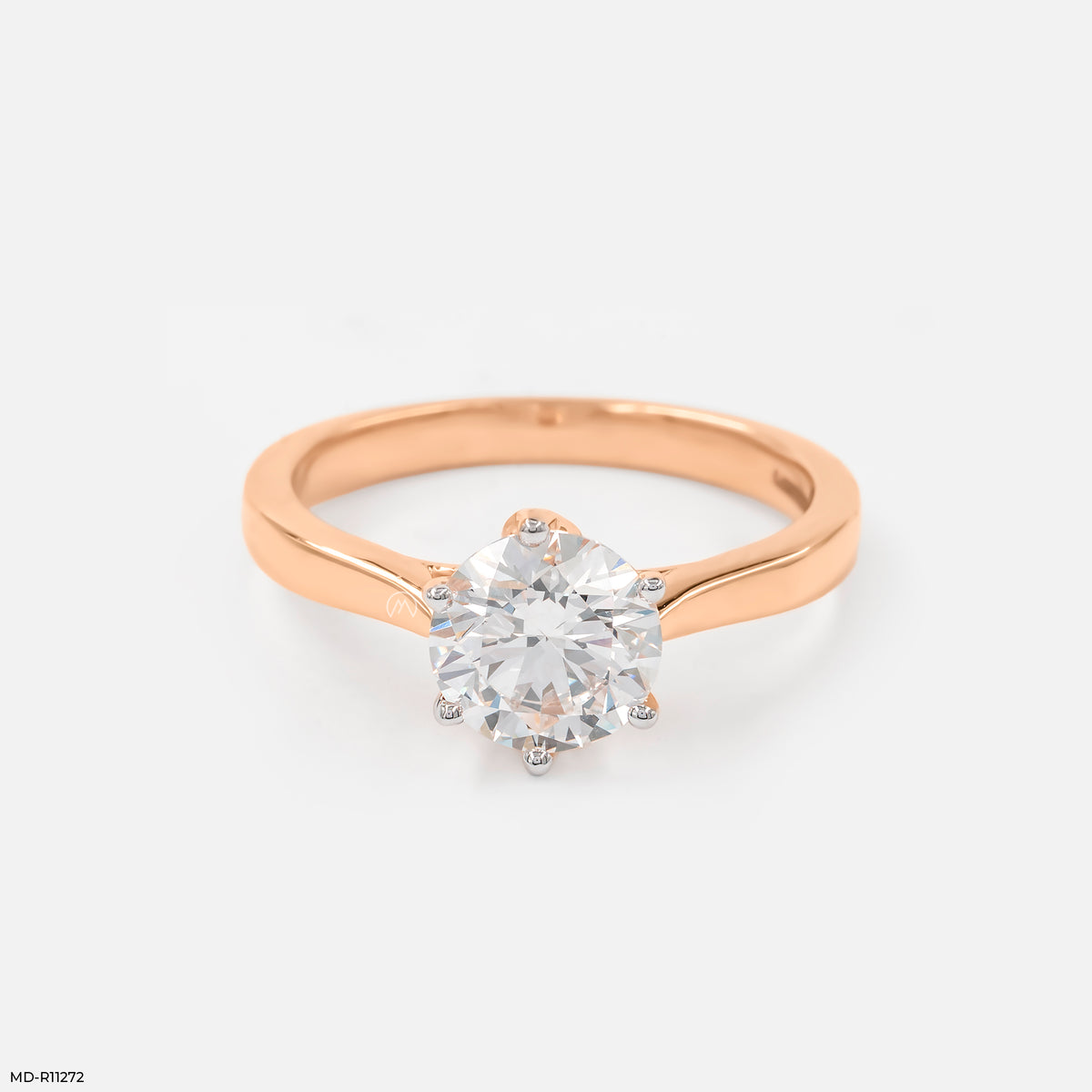 Golden Crown Solitaire Ring