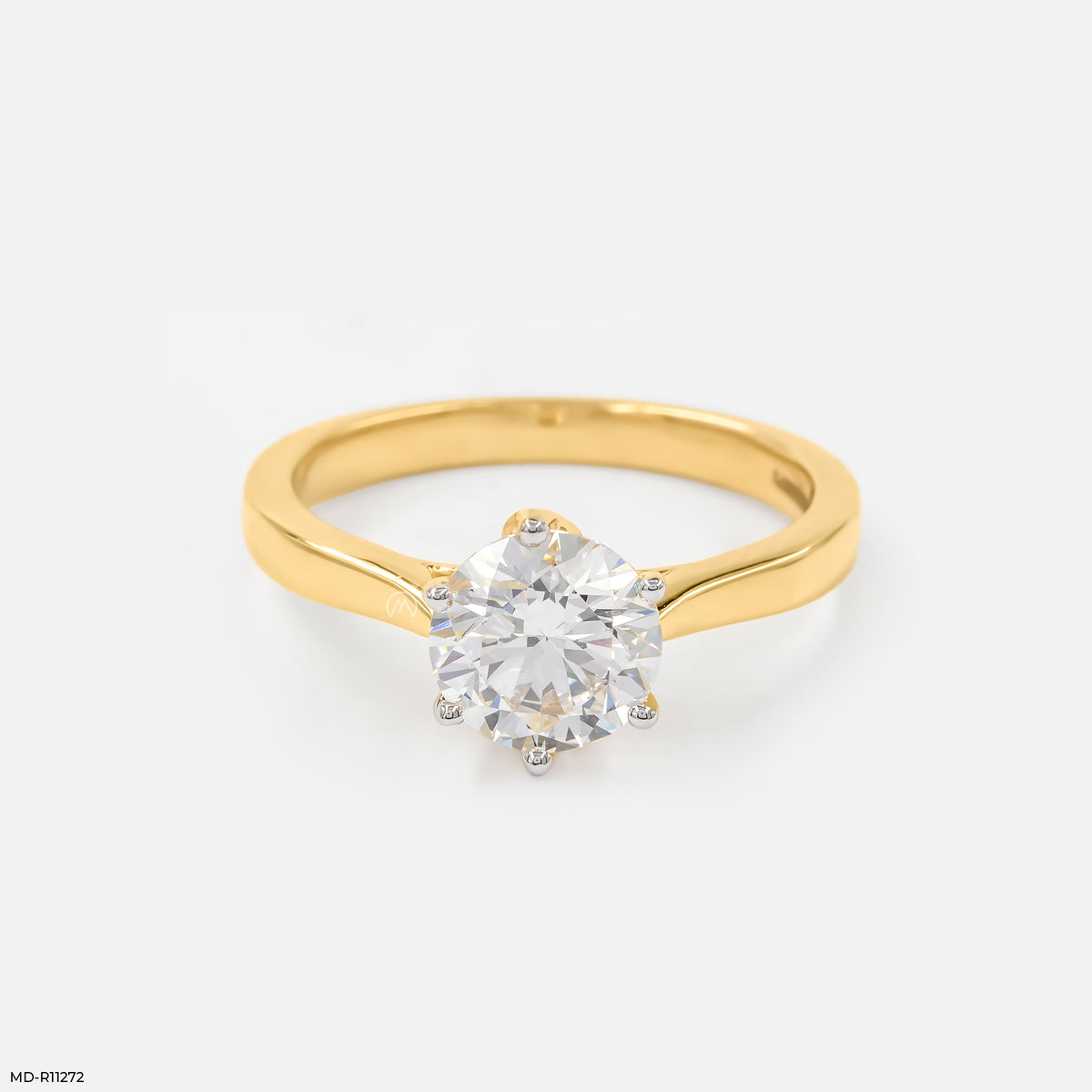 Golden Crown Solitaire Ring