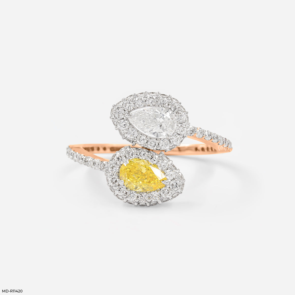 Halo Bypass Toi et Moi Diamond Rings