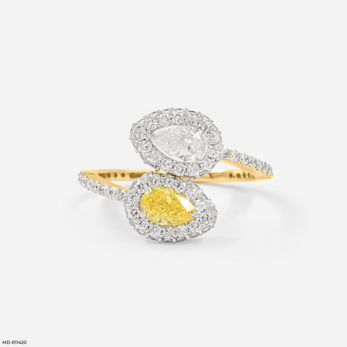 Halo Bypass Toi et Moi Diamond Rings