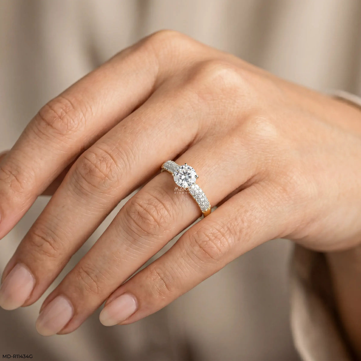 1.40 Carat Solstice Round Lab Diamond Solitaire Ring