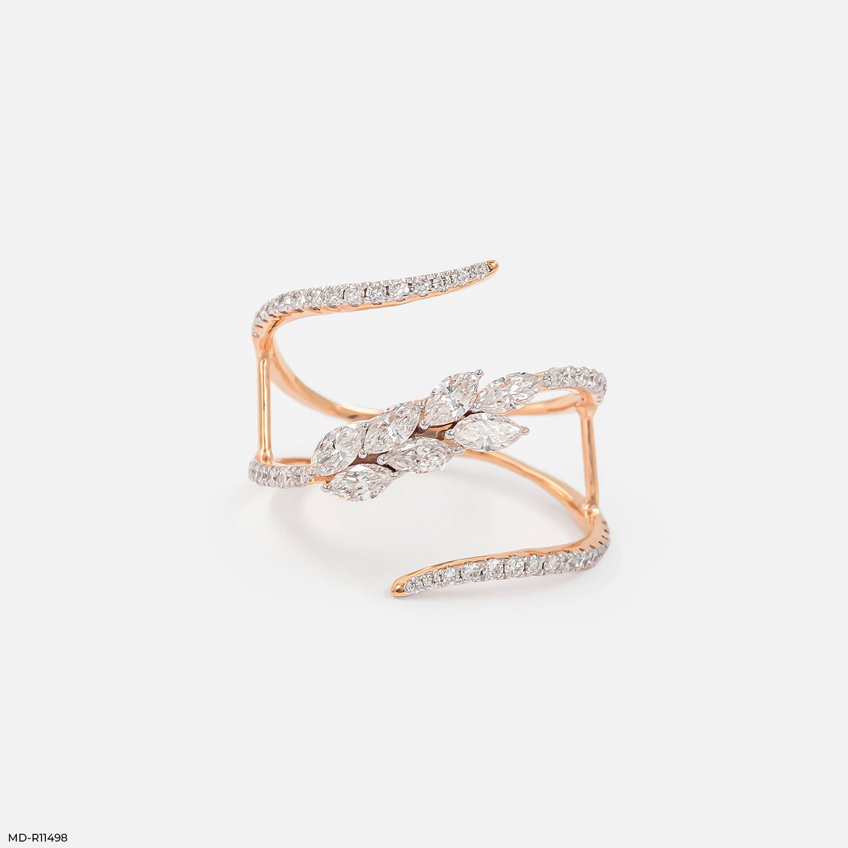 Celestial Marquise Scroll Ring