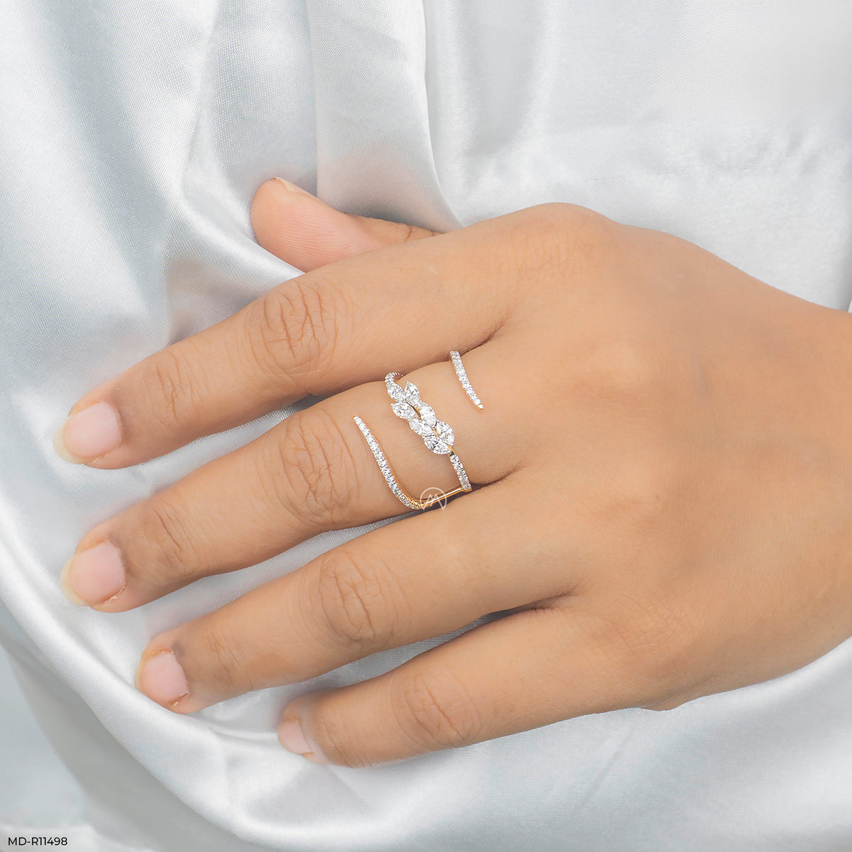 Celestial Marquise Scroll Ring