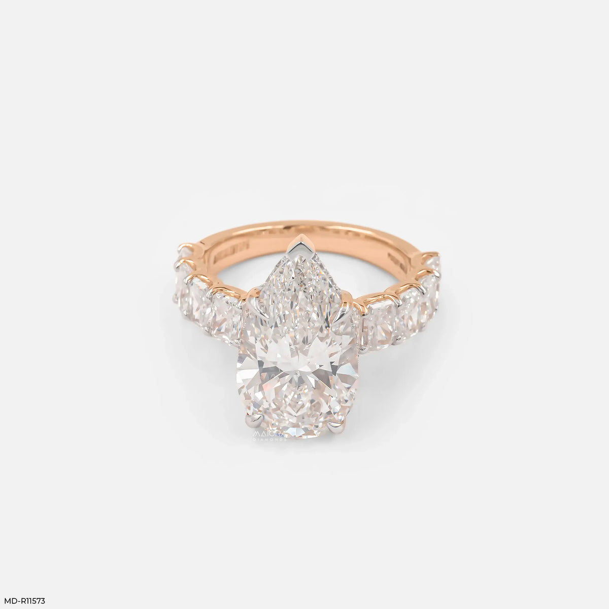 8.65 Carat Pear Spark Solitaire Diamond Ring