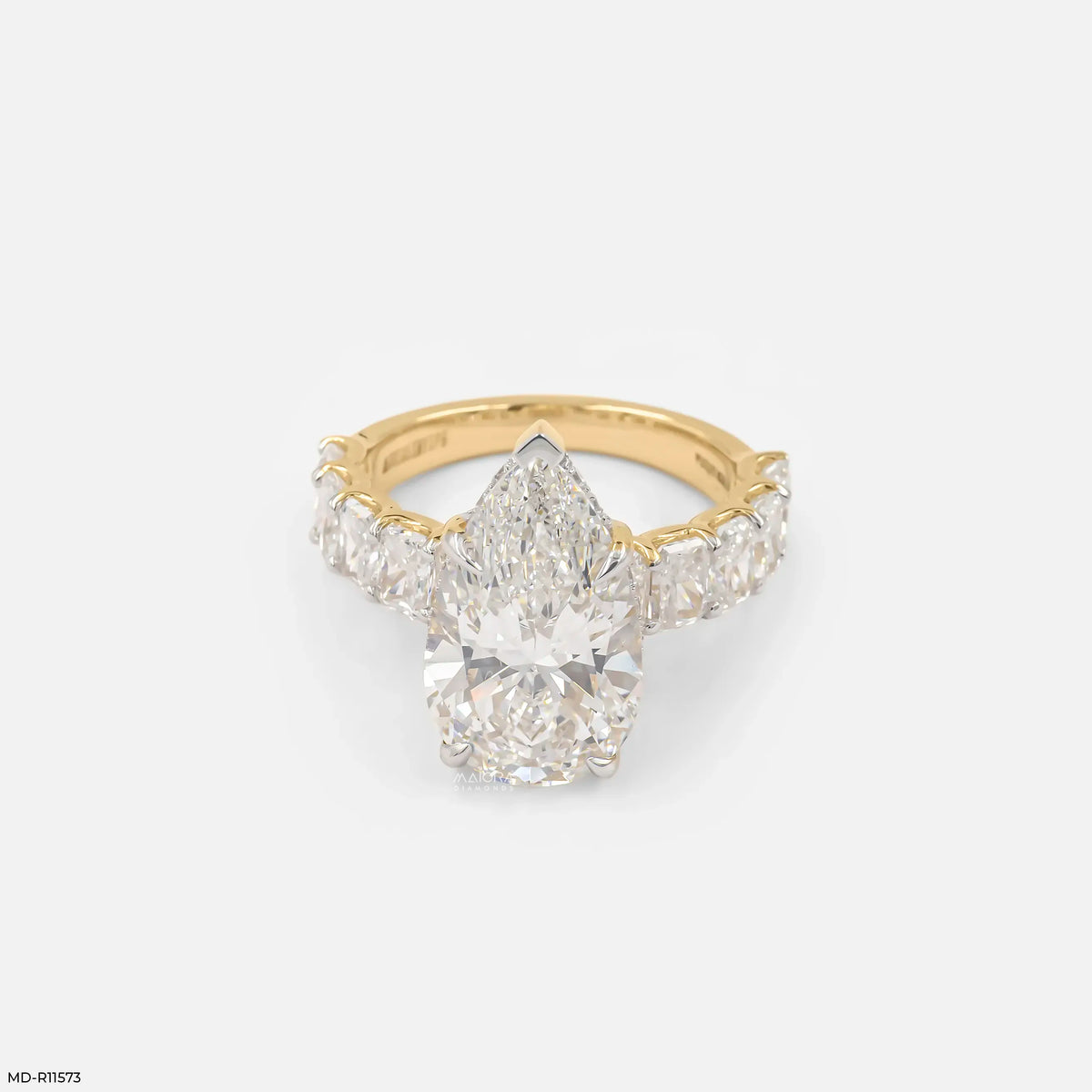 8.65 Carat Pear Spark Solitaire Diamond Ring