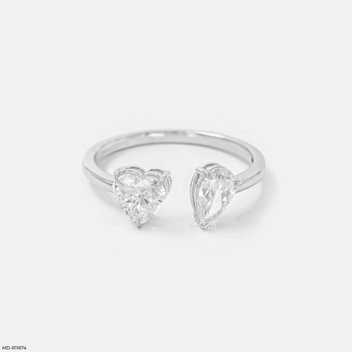 Peart Toi et Moi Solitaire Diamond Rings
