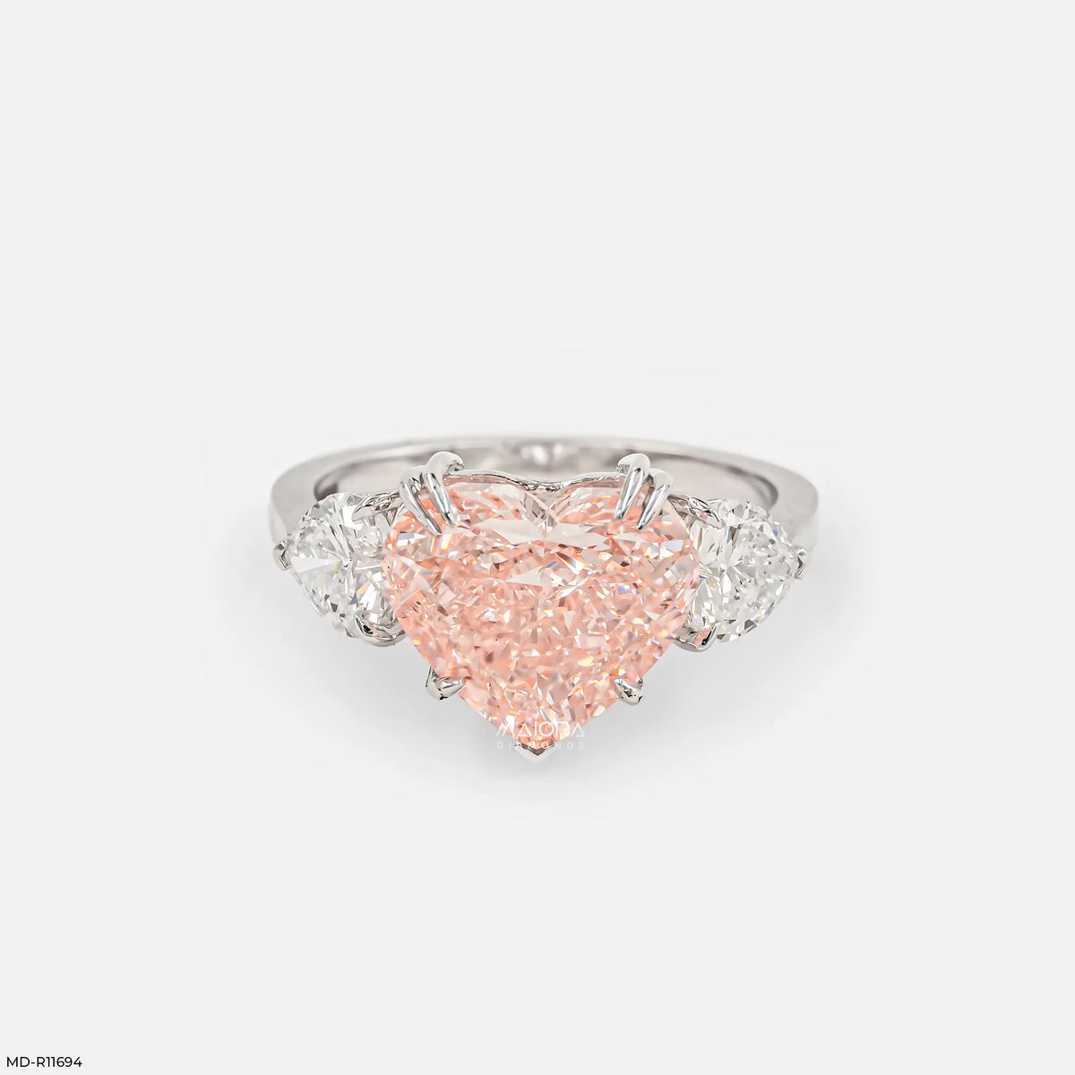 Trinity Heart Solitaire Diamond Ring