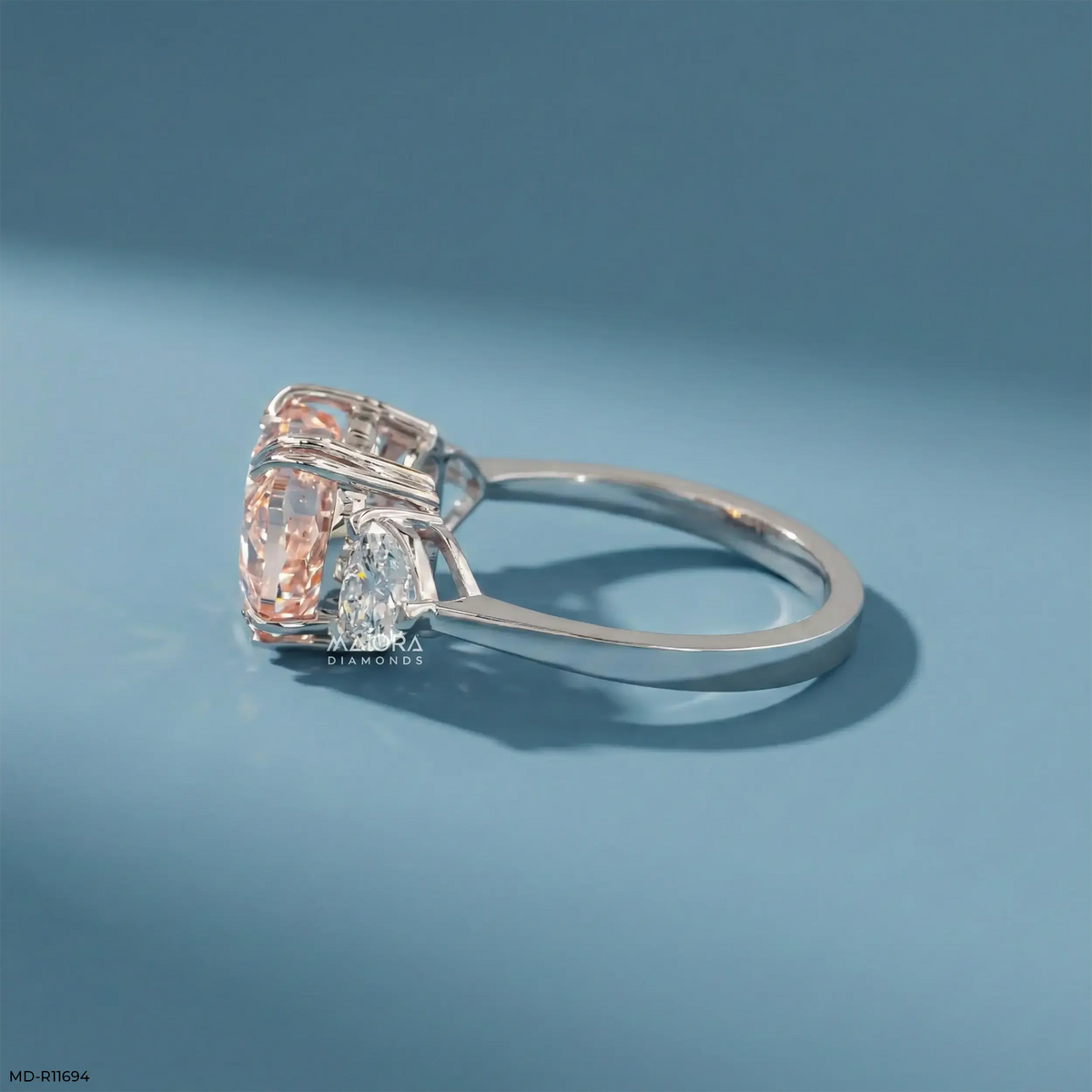 Trinity Heart Solitaire Diamond Ring