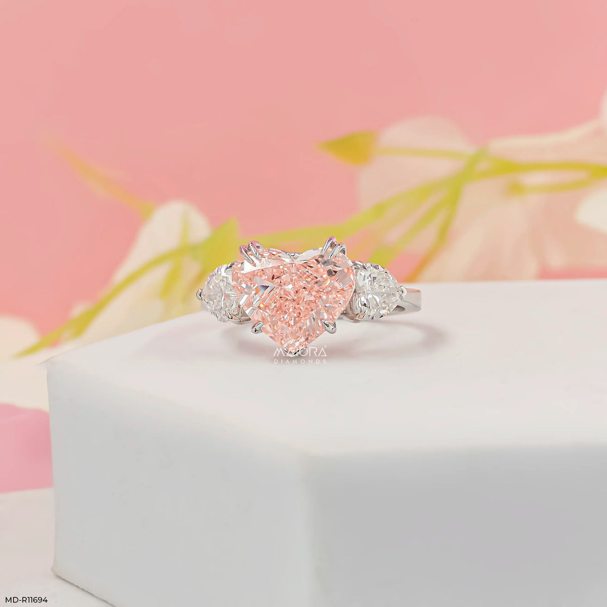 Trinity Heart Solitaire Diamond Ring
