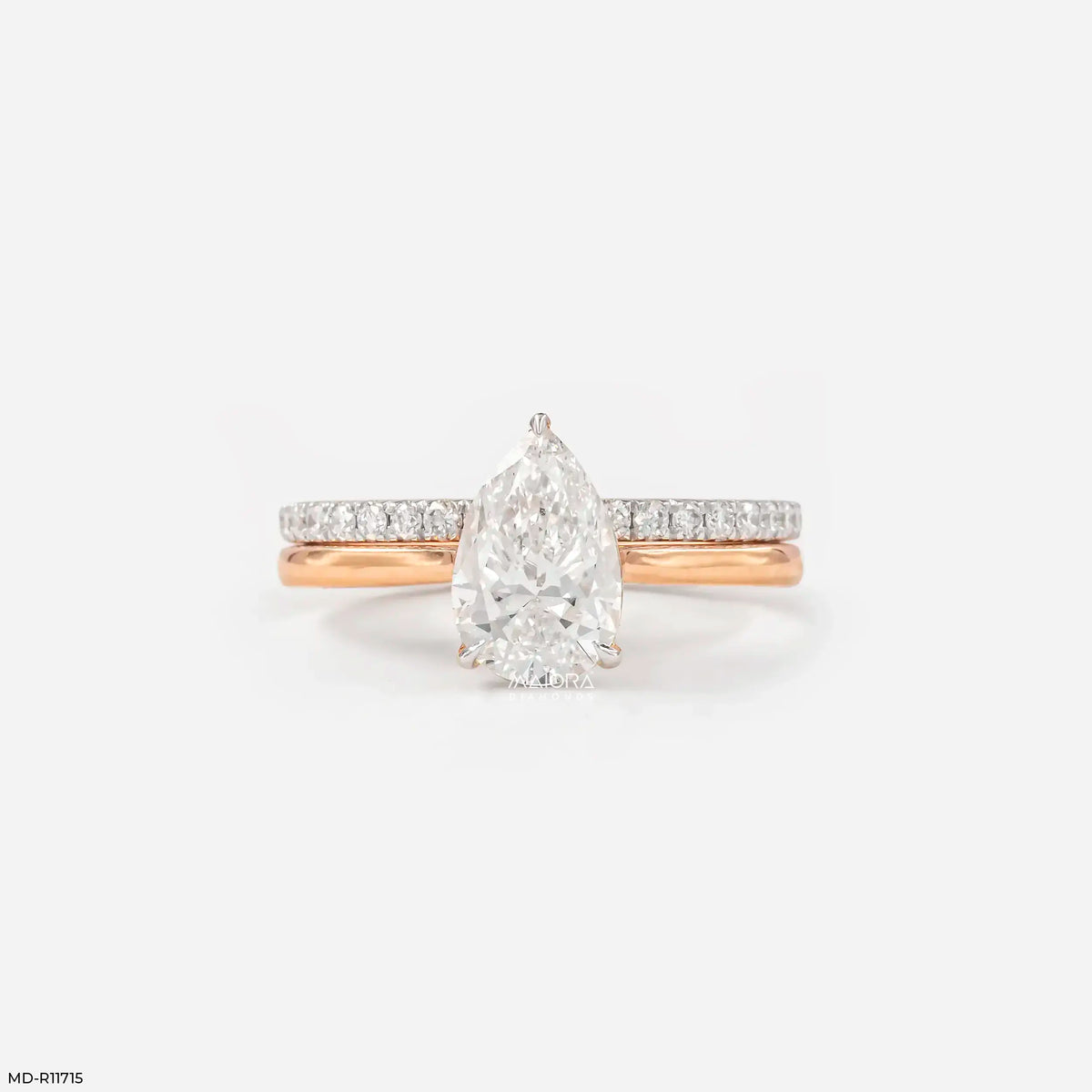 Evara Teardrop Solitaire Diamond Ring