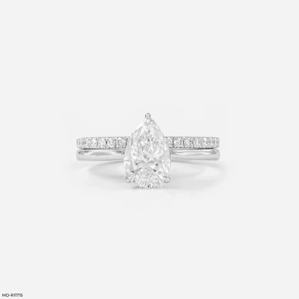 Evara Teardrop Solitaire Diamond Ring