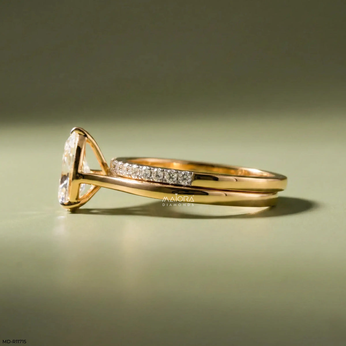 Evara Teardrop Solitaire Diamond Ring