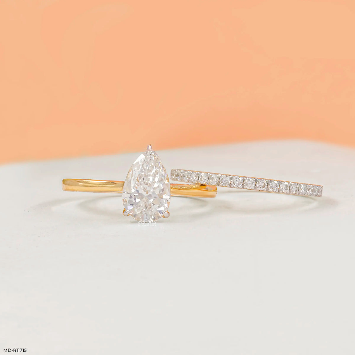 Evara Teardrop Solitaire Diamond Ring