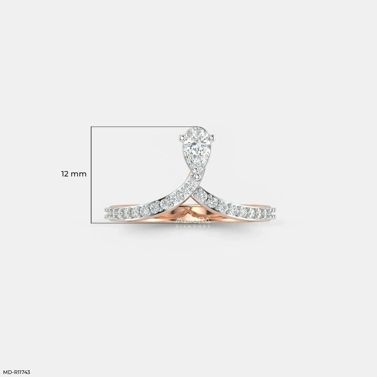 Sleek Curve Pear Vanki Diamond Ring