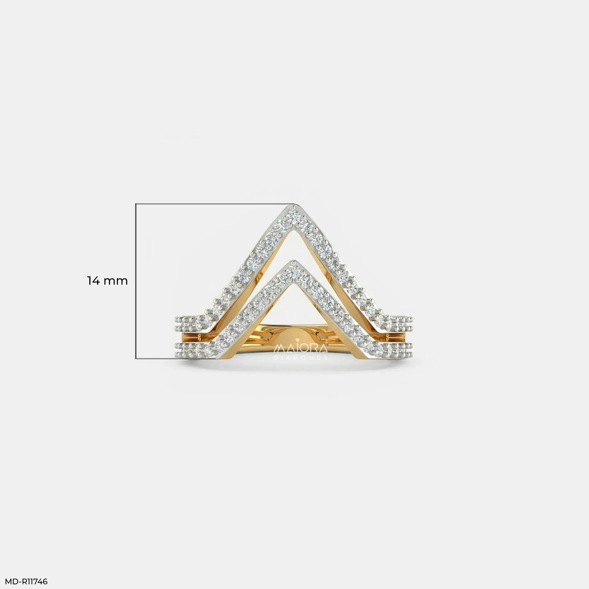 Twin Sparkle Peaks Vanki Diamond Ring