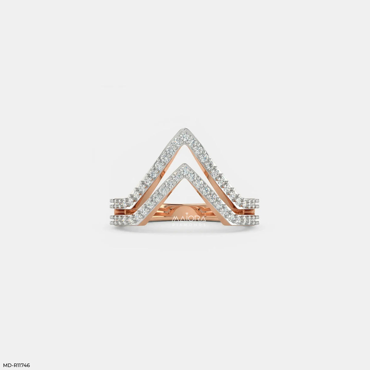 Twin Sparkle Peaks Vanki Diamond Ring