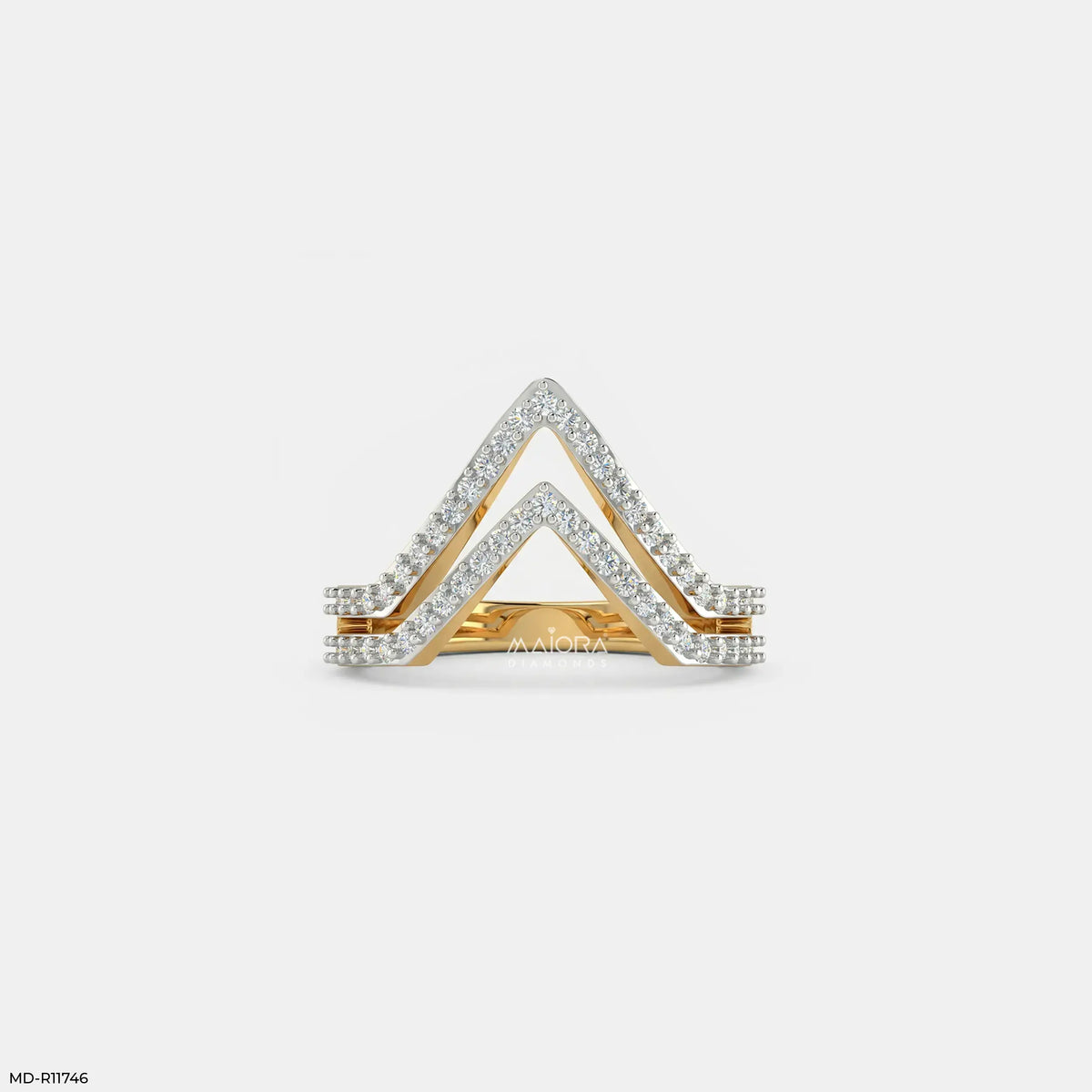 Twin Sparkle Peaks Vanki Diamond Ring