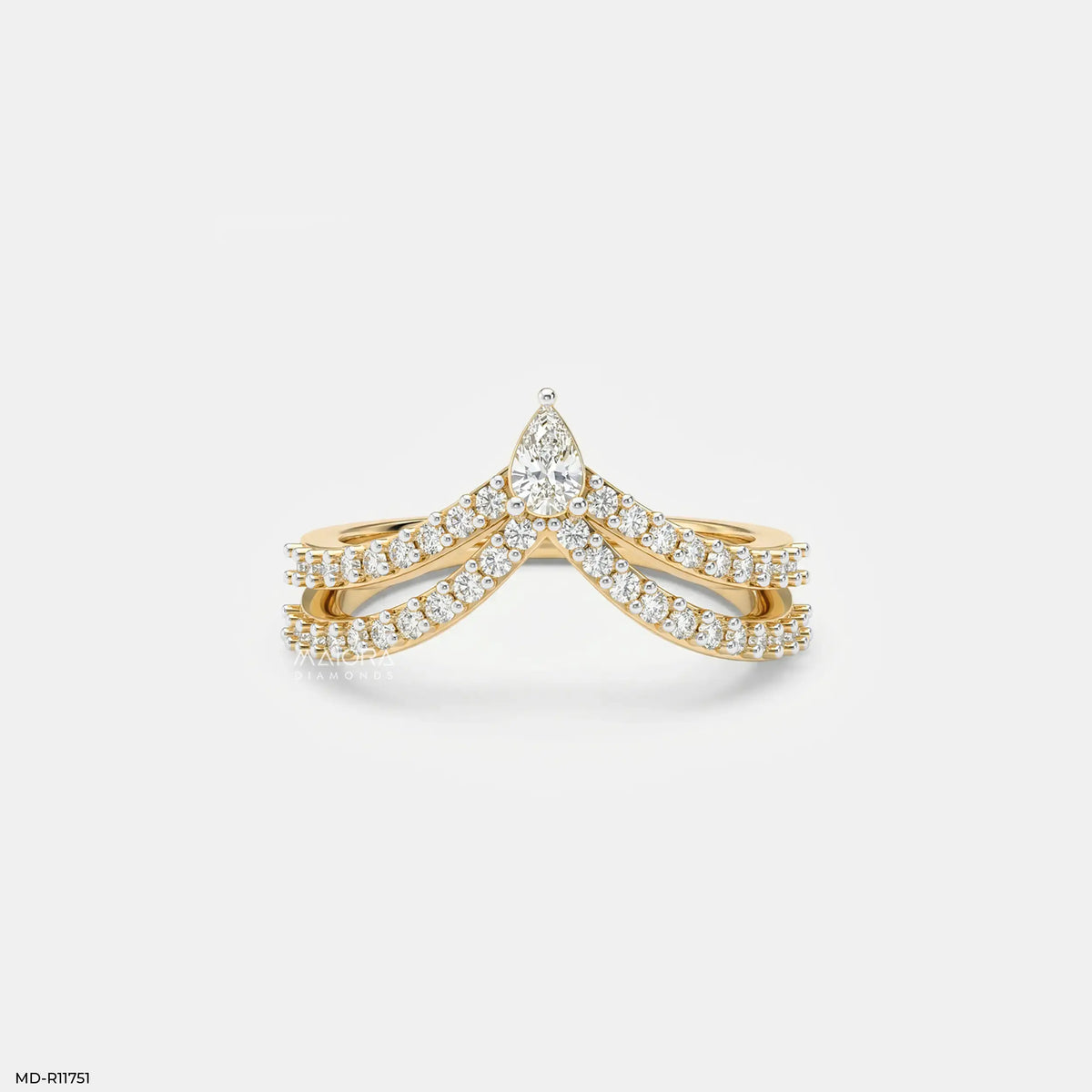 Twin Line Pear Vanki Diamond Ring