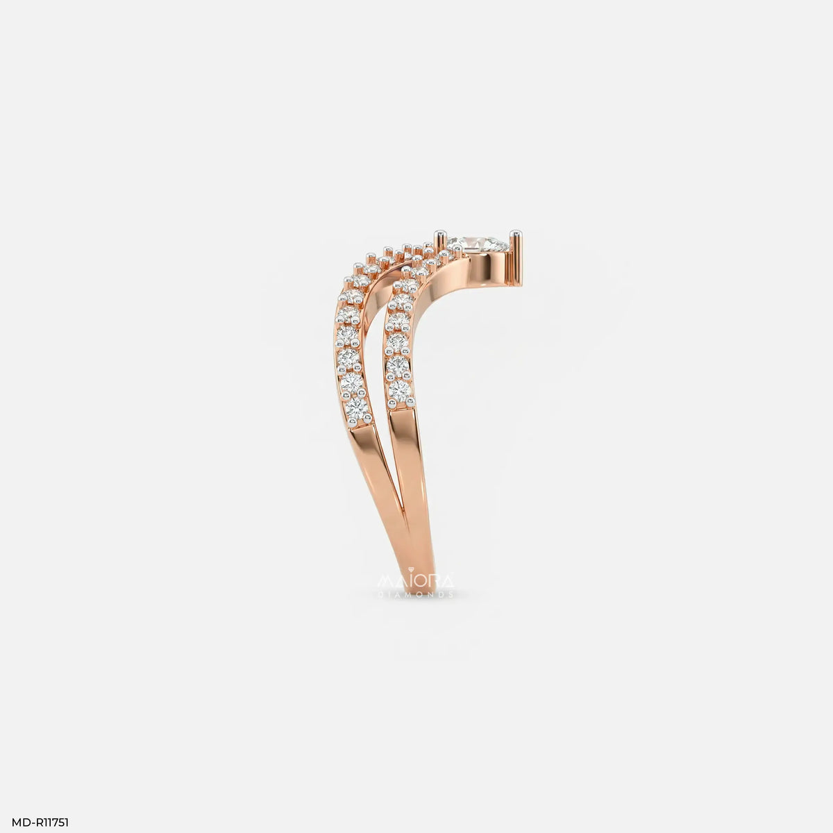 Twin Line Pear Vanki Diamond Ring