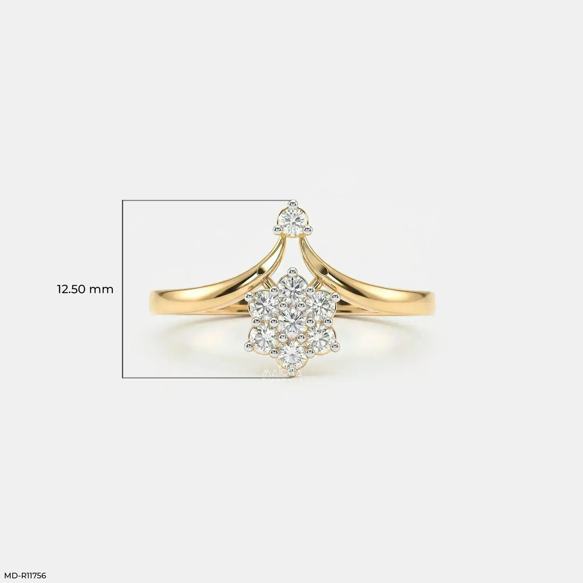 Shining V Flora Vanki Diamond Ring