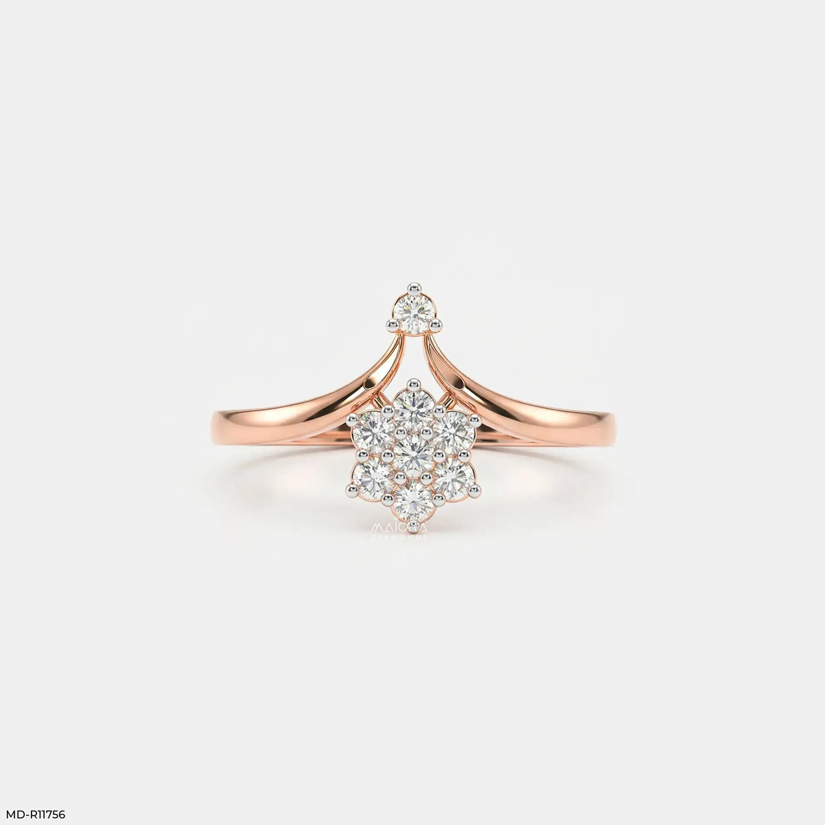 Shining V Flora Vanki Diamond Ring