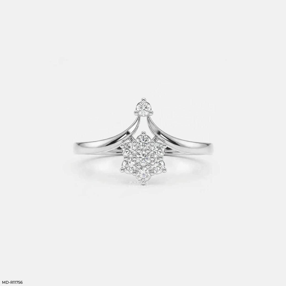Shining V Flora Vanki Diamond Ring