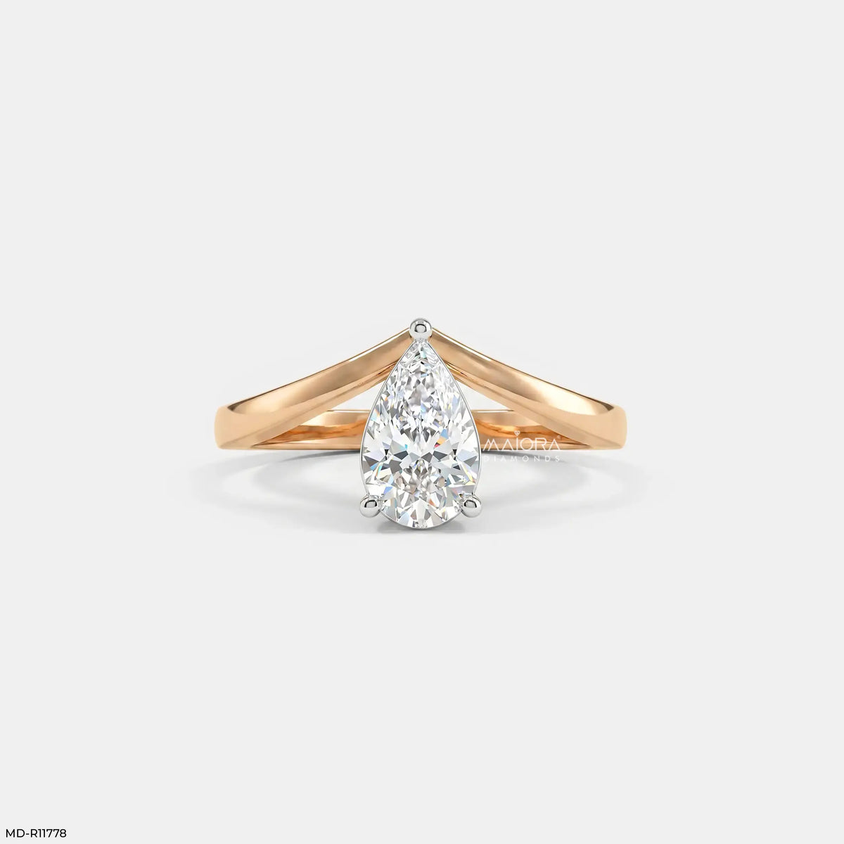Simply Solitaire Pear Vanki Diamond Ring