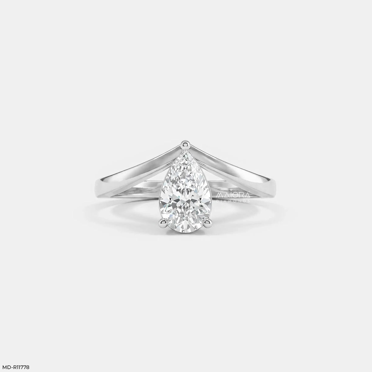 Simply Solitaire Pear Vanki Diamond Ring