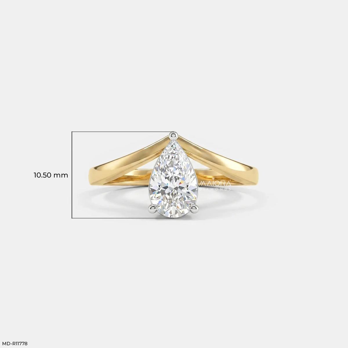 Simply Solitaire Pear Vanki Diamond Ring