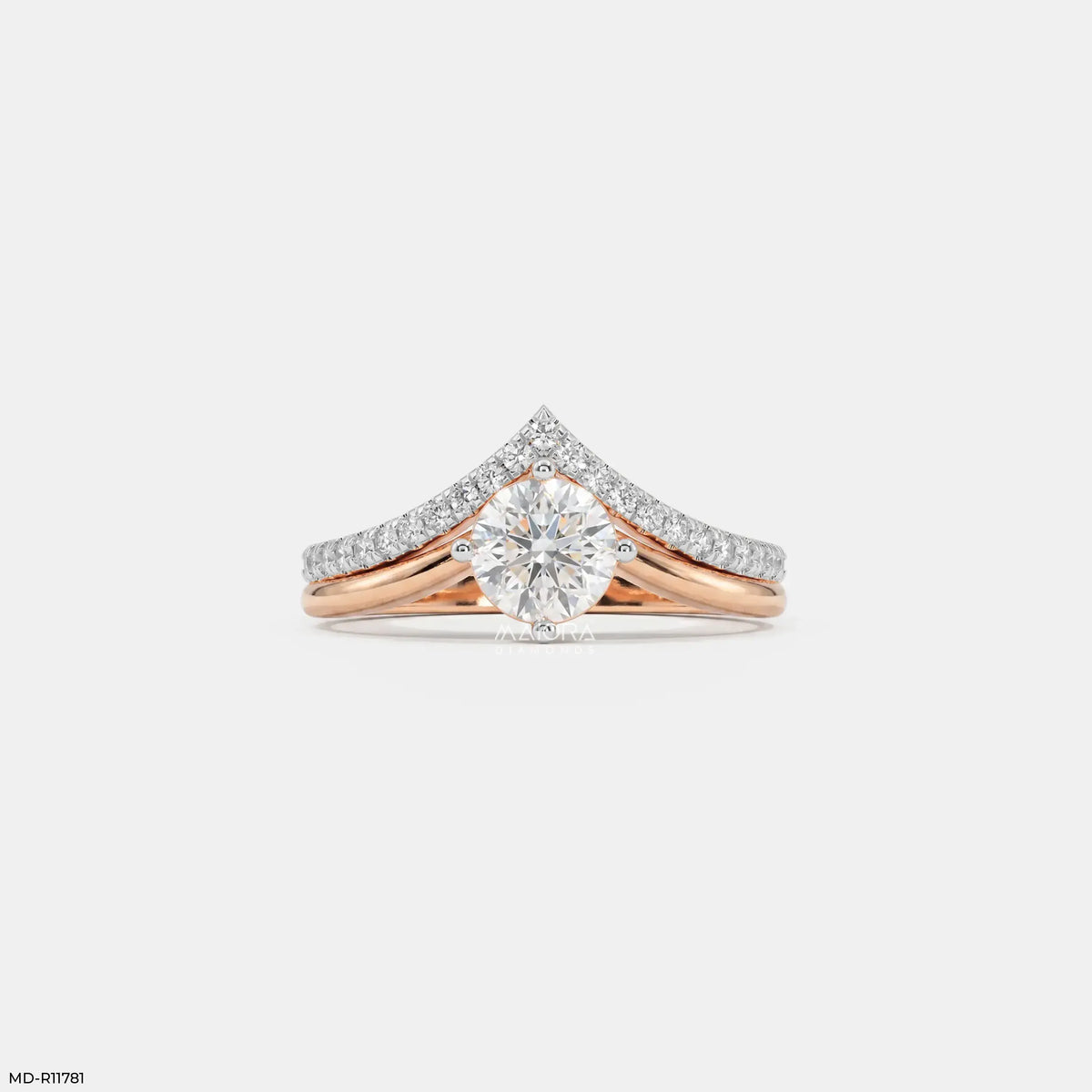 Modern Duo Solitaire Round Vanki Diamond Ring