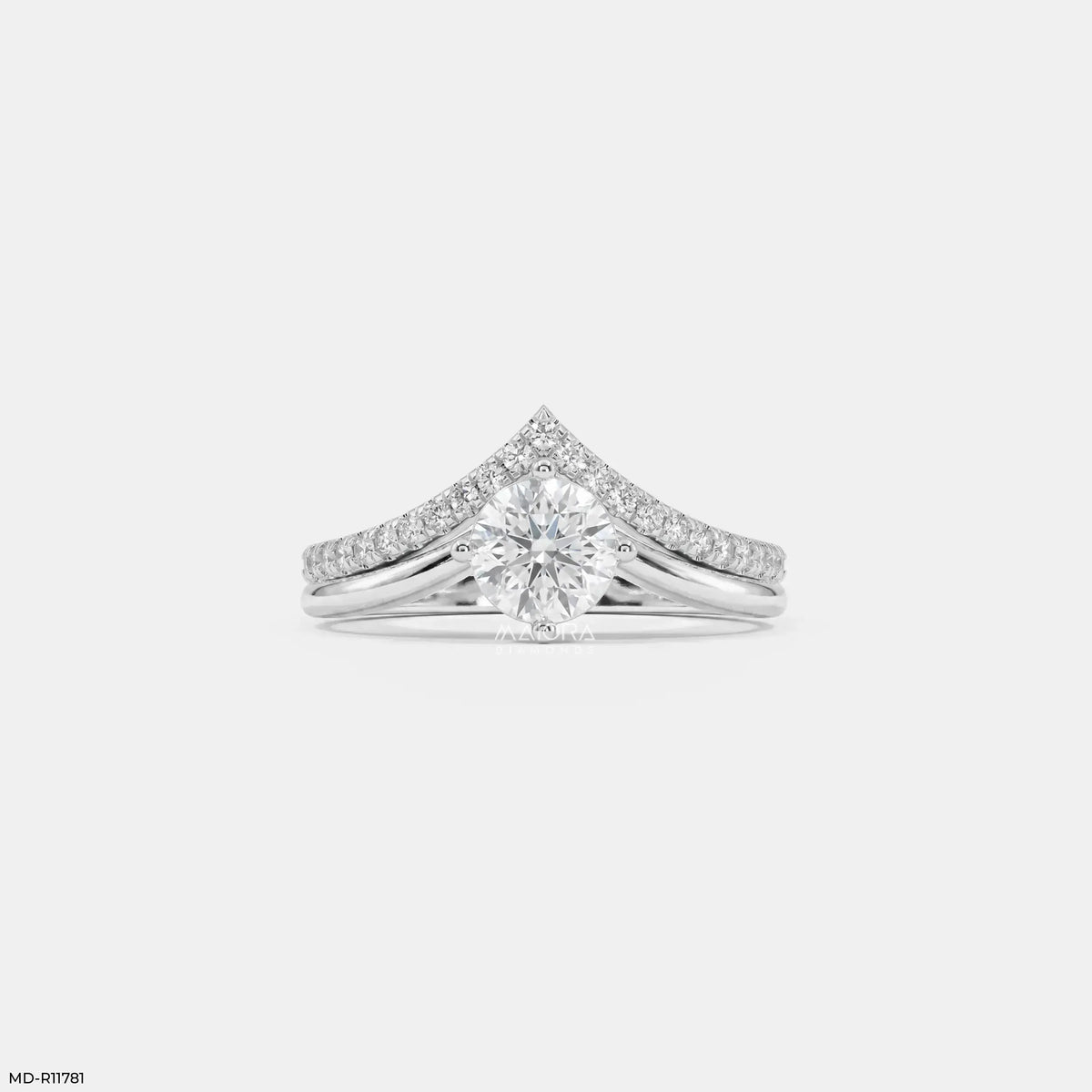 Modern Duo Solitaire Round Vanki Diamond Ring