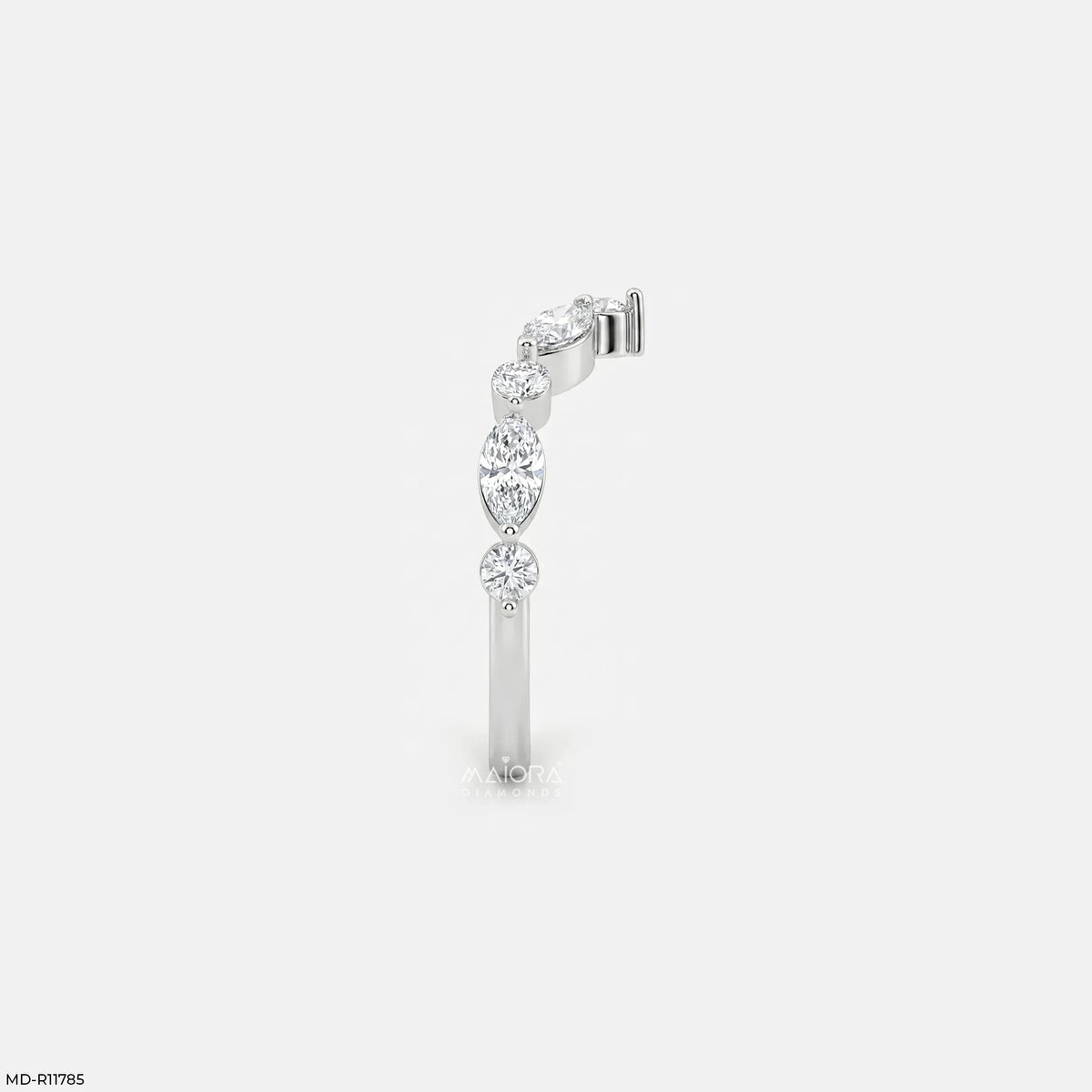 Dazzling Blue Arc Vanki Diamond Ring