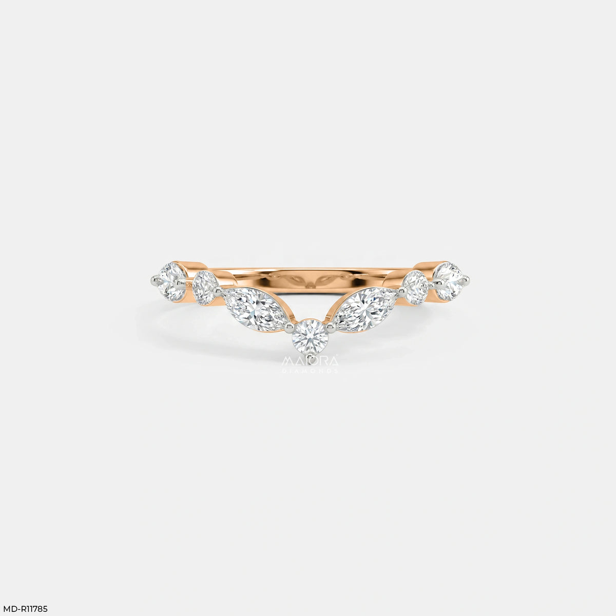 Dazzling Blue Arc Vanki Diamond Ring