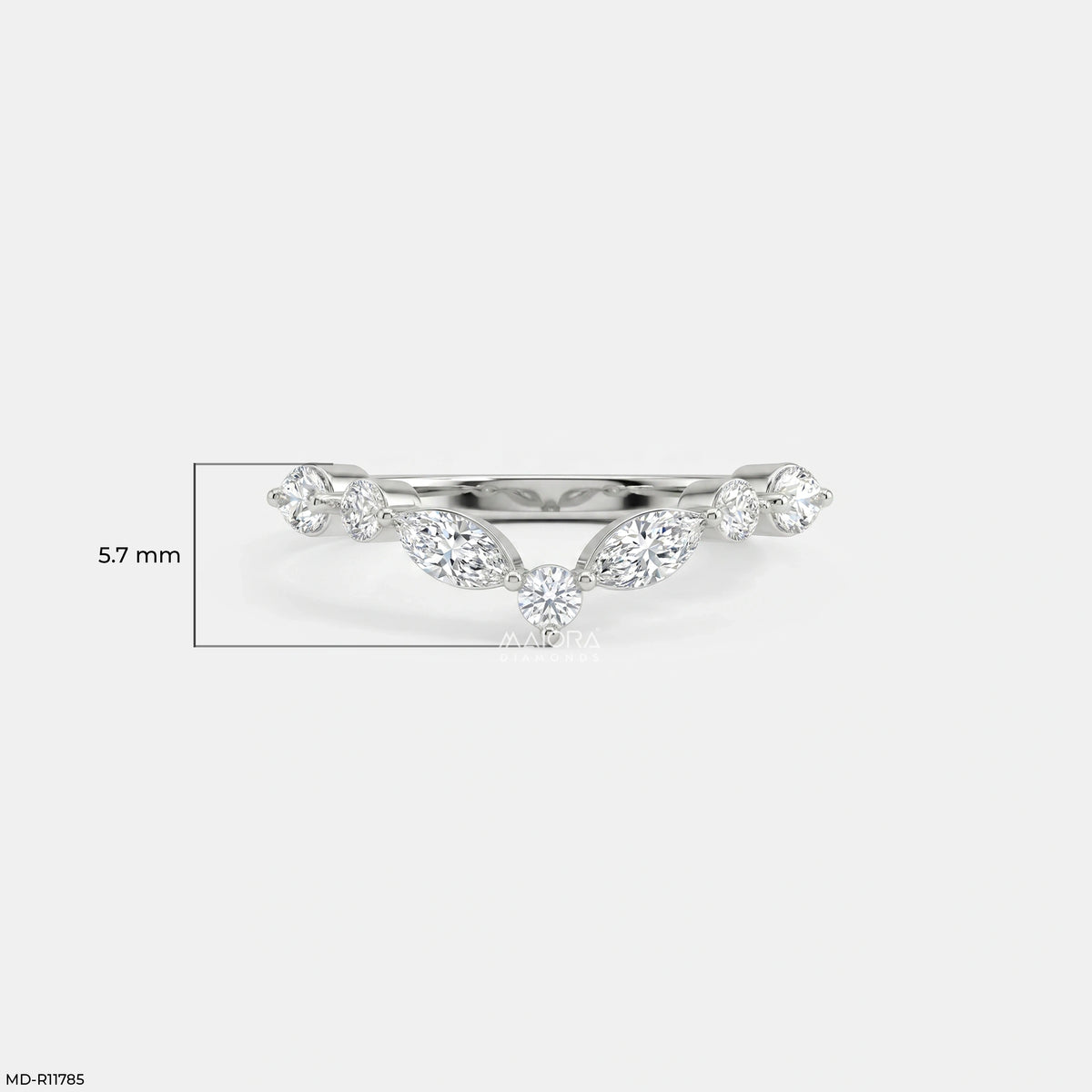 Dazzling Blue Arc Vanki Diamond Ring