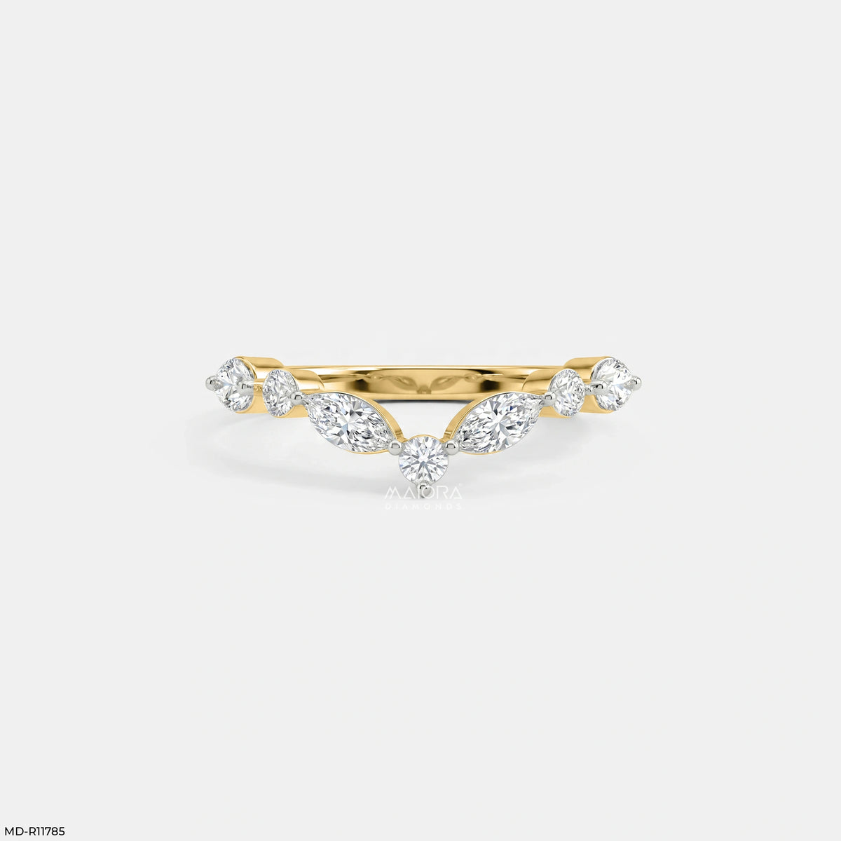 Dazzling Blue Arc Vanki Diamond Ring